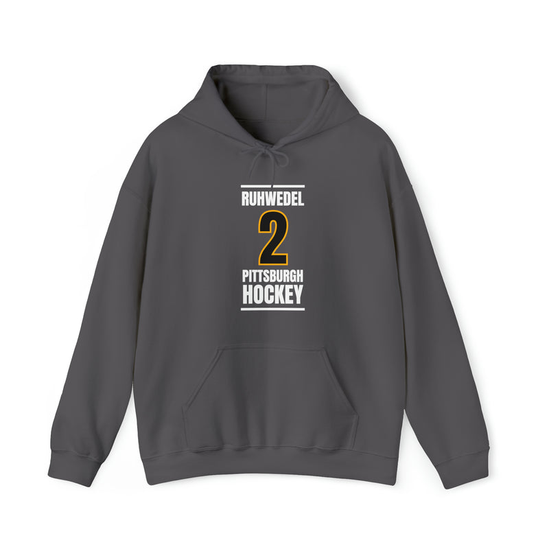 Ruhwedel 2 Pittsburgh Hockey Black Vertical Design Unisex Hooded Sweatshirt