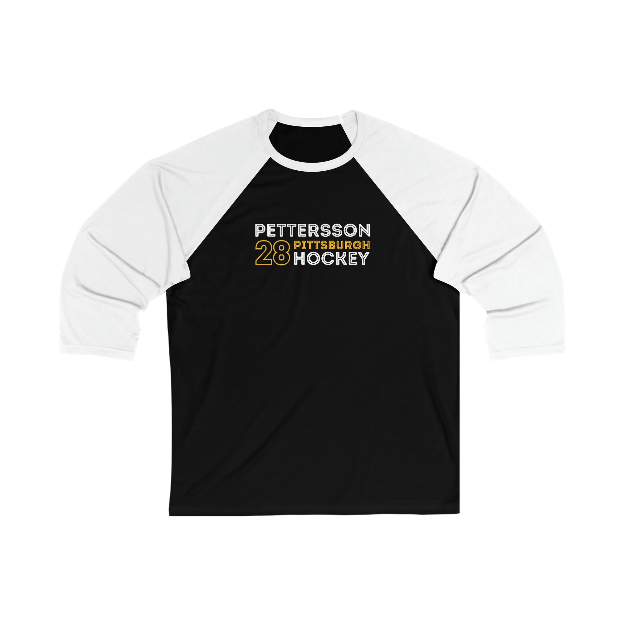Pettersson 28 Pittsburgh Hockey Grafitti Wall Design Unisex Tri-Blend 3/4 Sleeve Raglan Baseball Shirt
