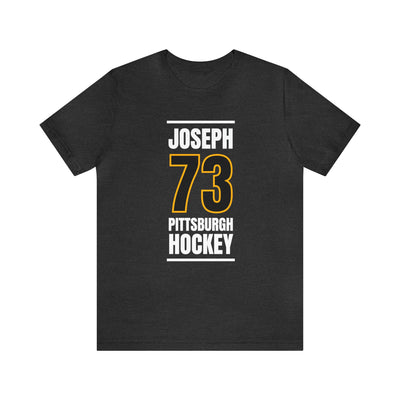 Joseph 73 Pittsburgh Hockey Black Vertical Design Unisex T-Shirt