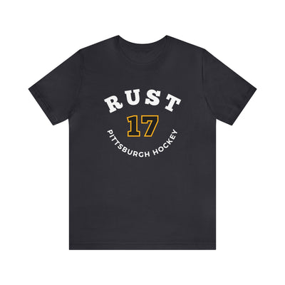 Rust 17 Pittsburgh Hockey Number Arch Design Unisex T-Shirt