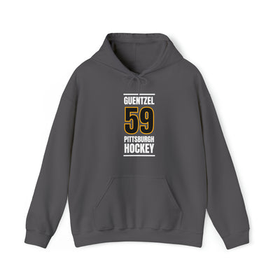 Guentzel 59 Pittsburgh Hockey Black Vertical Design Unisex Hooded Sweatshirt