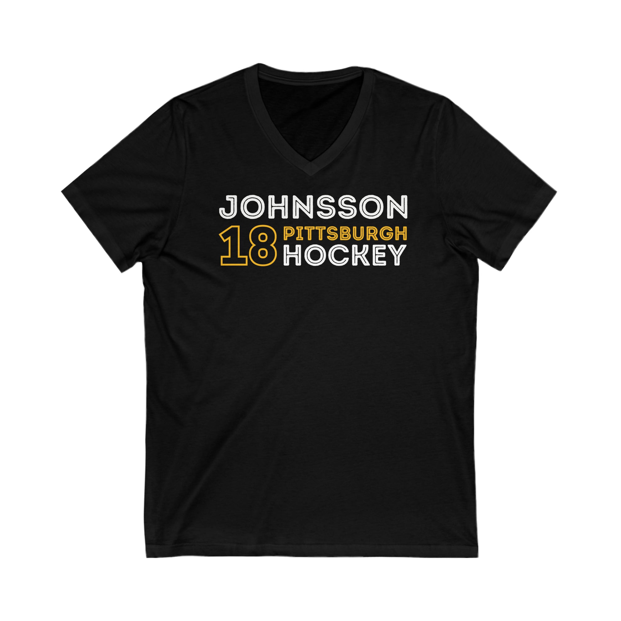 Johnsson 18 Pittsburgh Hockey Grafitti Wall Design Unisex V-Neck Tee