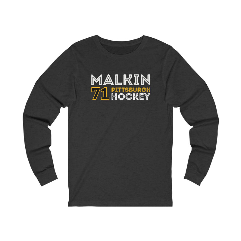 Malkin 71 Pittsburgh Hockey Grafitti Wall Design Unisex Jersey Long Sleeve Shirt