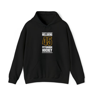 Hellberg 45 Pittsburgh Hockey Black Vertical Design Unisex Hooded Sweatshirt