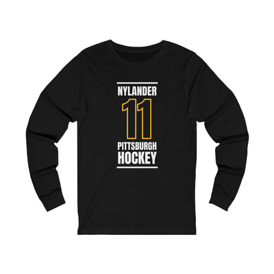 Nylander 11 Pittsburgh Hockey Black Vertical Design Unisex Jersey Long Sleeve Shirt