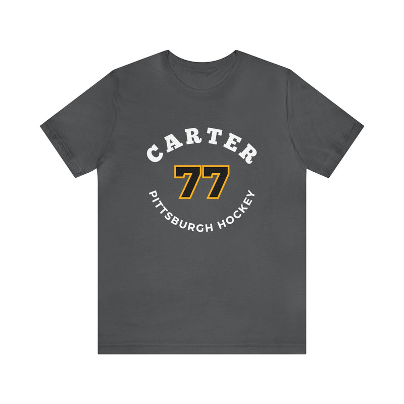 Carter 77 Pittsburgh Hockey Number Arch Design Unisex T-Shirt