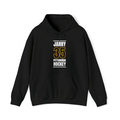 Jarry 35 Pittsburgh Hockey Black Vertical Design Unisex Hooded Sweatshirt