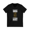 Shea 5 Pittsburgh Hockey Black Vertical Design Unisex V-Neck Tee