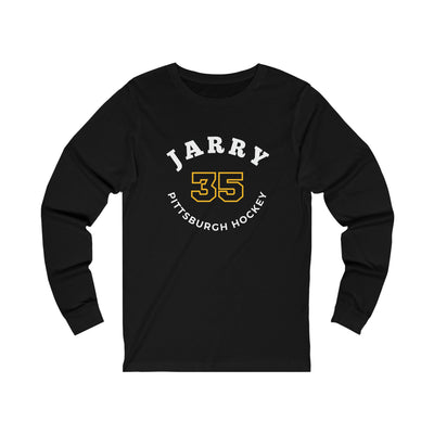 Jarry 35 Pittsburgh Hockey Number Arch Design Unisex Jersey Long Sleeve Shirt