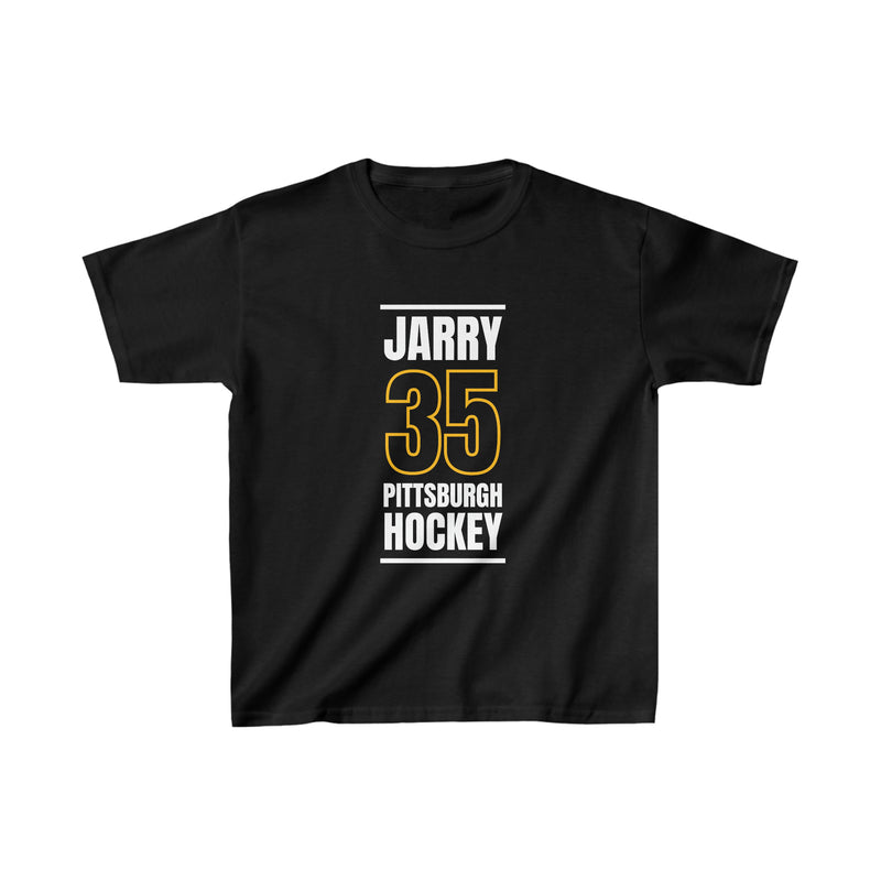Jarry 35 Pittsburgh Hockey Black Vertical Design Kids Tee