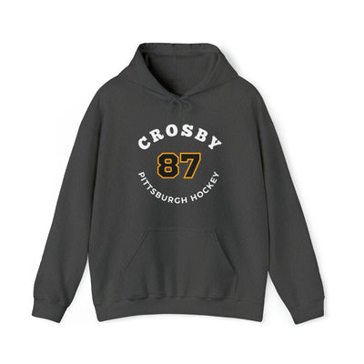 Crosby 87 Pittsburgh Hockey Number Arch Design Unisex Hooded Sweatshirt