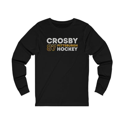 Crosby 87 Pittsburgh Hockey Grafitti Wall Design Unisex Jersey Long Sleeve Shirt