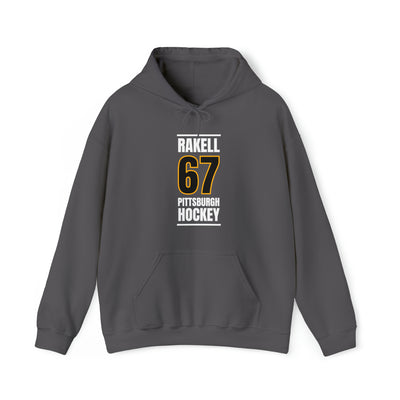 Rakell 67 Pittsburgh Hockey Black Vertical Design Unisex Hooded Sweatshirt