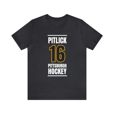 Pitlick 16 Pittsburgh Hockey Black Vertical Design Unisex T-Shirt