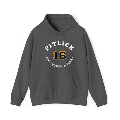Pitlick 16 Pittsburgh Hockey Number Arch Design Unisex Hooded Sweatshirt