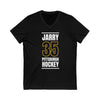 Jarry 35 Pittsburgh Hockey Black Vertical Design Unisex V-Neck Tee