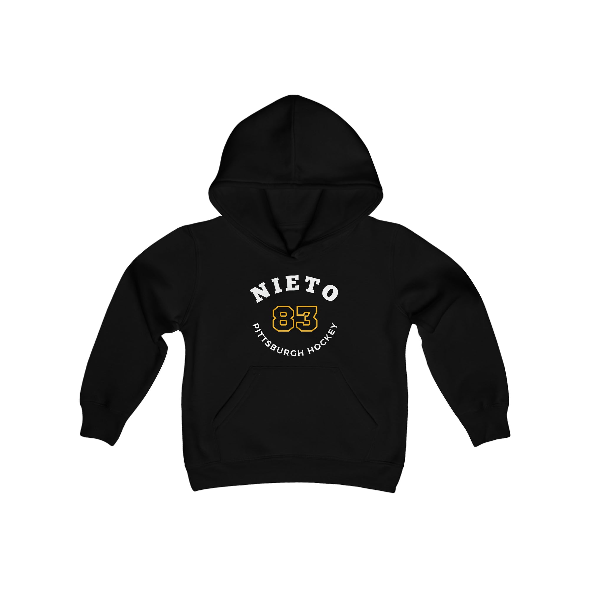 Nieto 83 Pittsburgh Hockey Number Arch Design Youth Hooded Sweatshirt
