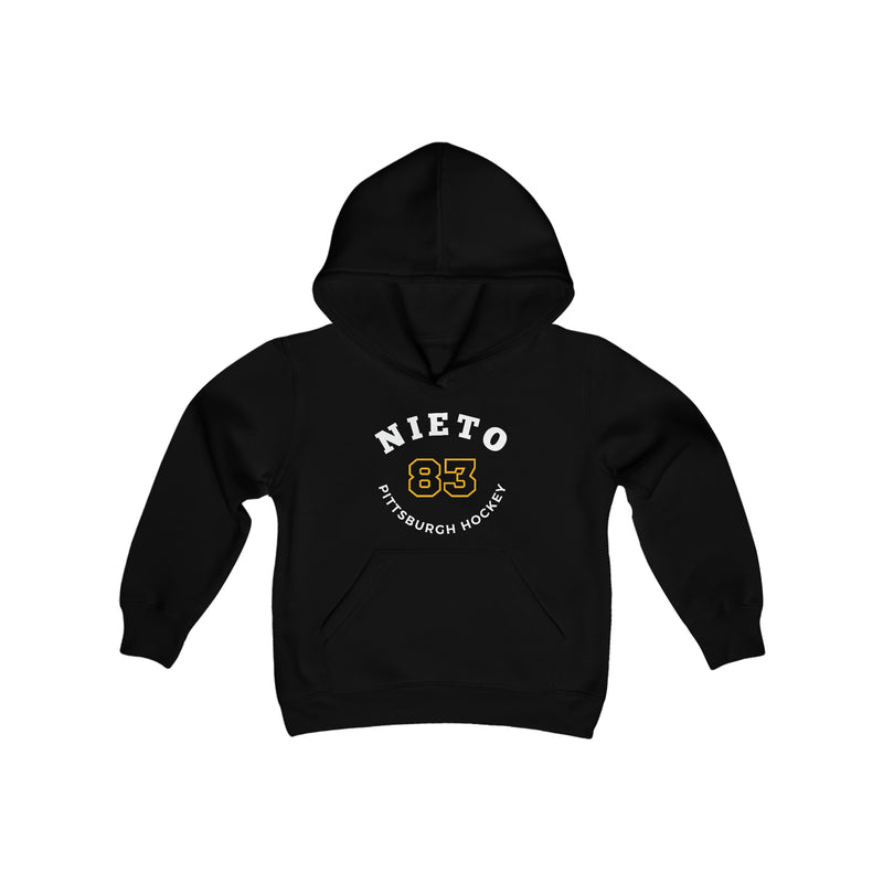 Nieto 83 Pittsburgh Hockey Number Arch Design Youth Hooded Sweatshirt