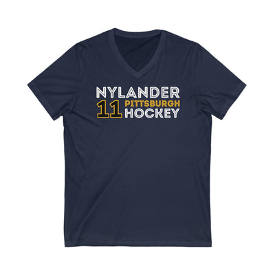 Nylander 11 Pittsburgh Hockey Grafitti Wall Design Unisex V-Neck Tee