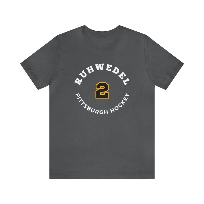 Ruhwedel 2 Pittsburgh Hockey Number Arch Design Unisex T-Shirt