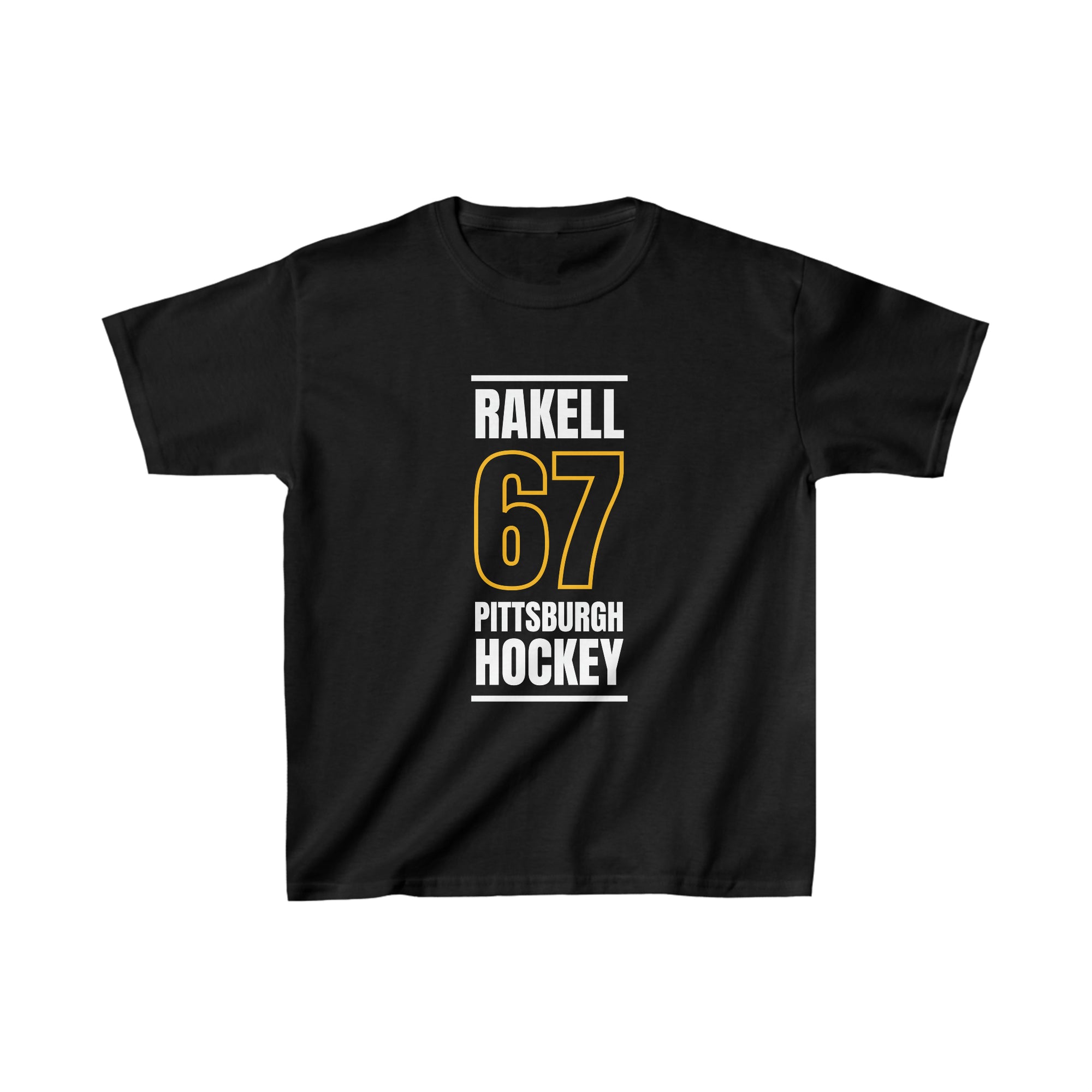 Rakell 67 Pittsburgh Hockey Black Vertical Design Kids Tee