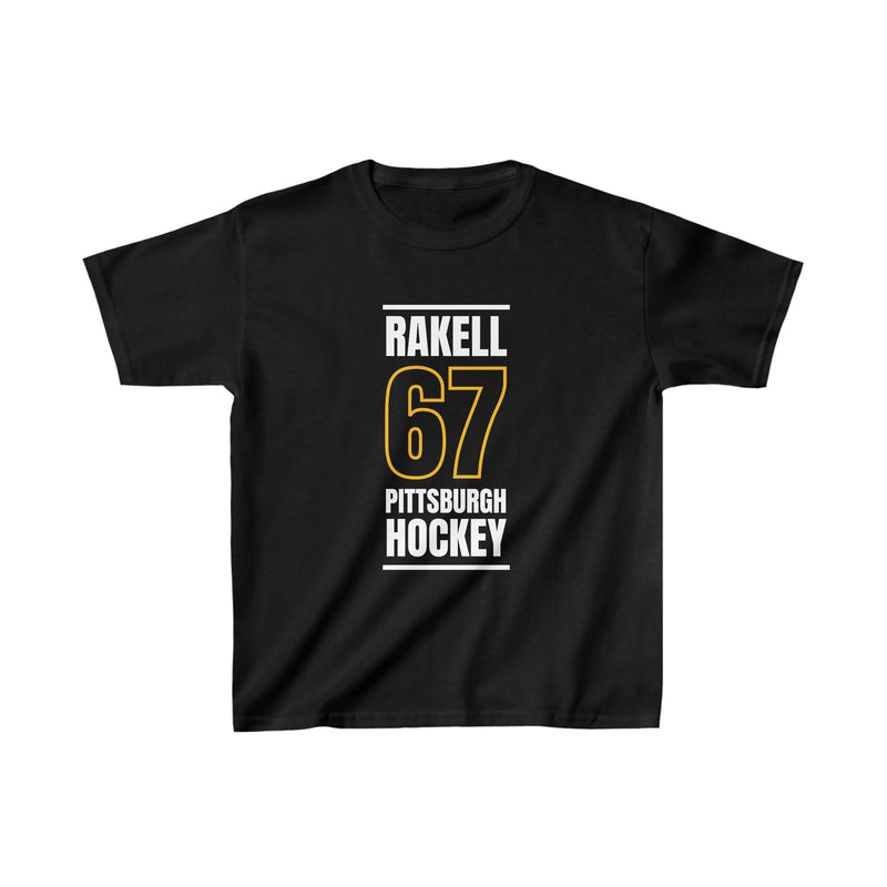 Rakell 67 Pittsburgh Hockey Black Vertical Design Kids Tee