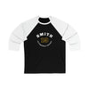 Smith 19 Pittsburgh Hockey Number Arch Design Unisex Tri-Blend 3/4 Sleeve Raglan Baseball Shirt