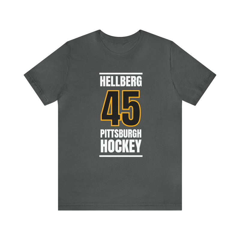 Hellberg 45 Pittsburgh Hockey Black Vertical Design Unisex T-Shirt