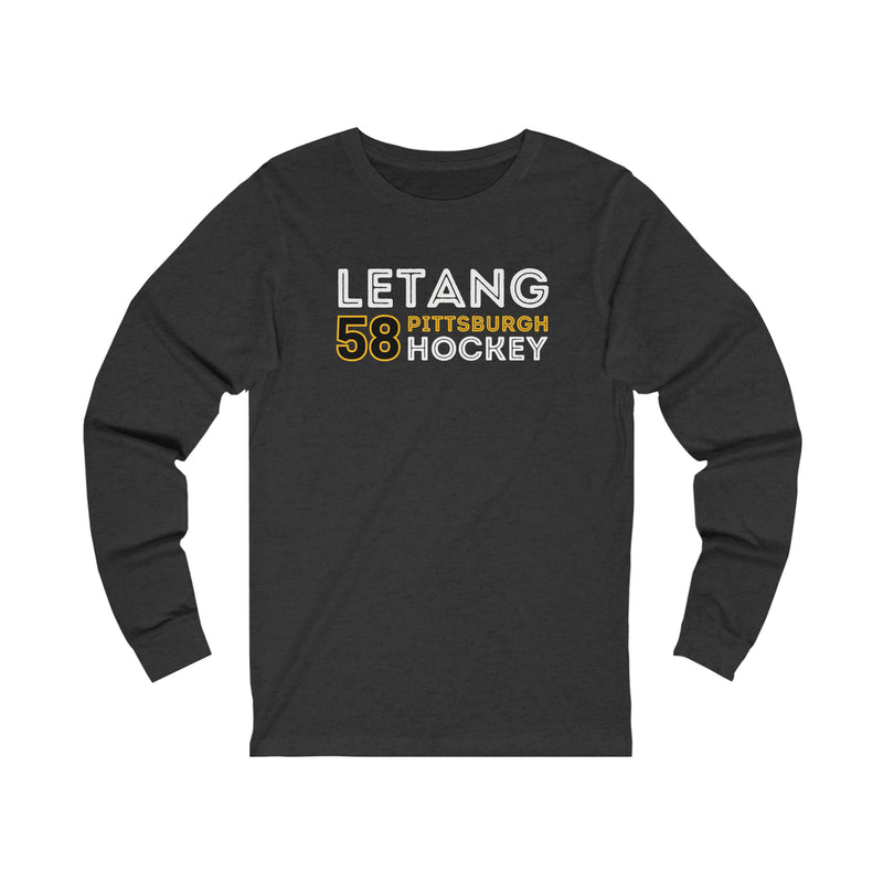 Letang 58 Pittsburgh Hockey Grafitti Wall Design Unisex Jersey Long Sleeve Shirt