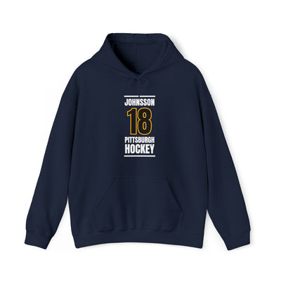 Johnsson 18 Pittsburgh Hockey Black Vertical Design Unisex Hooded Sweatshirt