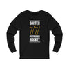Carter 77 Pittsburgh Hockey Black Vertical Design Unisex Jersey Long Sleeve Shirt