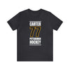 Carter 77 Pittsburgh Hockey Black Vertical Design Unisex T-Shirt