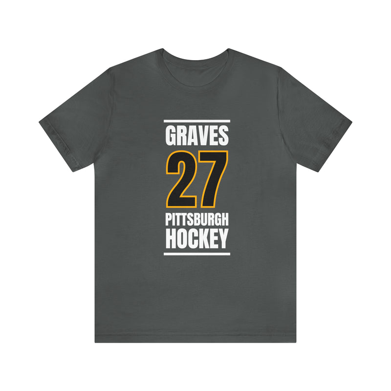 Graves 27 Pittsburgh Hockey Black Vertical Design Unisex T-Shirt