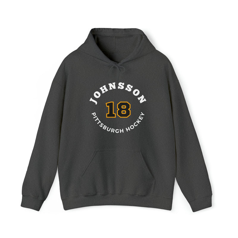 Johnsson 18 Pittsburgh Hockey Number Arch Design Unisex Hooded Sweatshirt