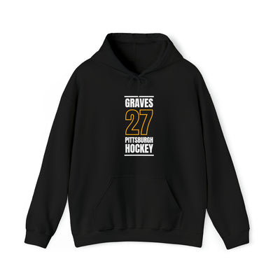 Graves 27 Pittsburgh Hockey Black Vertical Design Unisex Hooded Sweatshirt