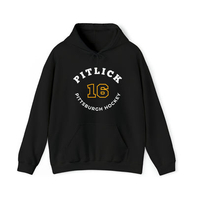 Pitlick 16 Pittsburgh Hockey Number Arch Design Unisex Hooded Sweatshirt