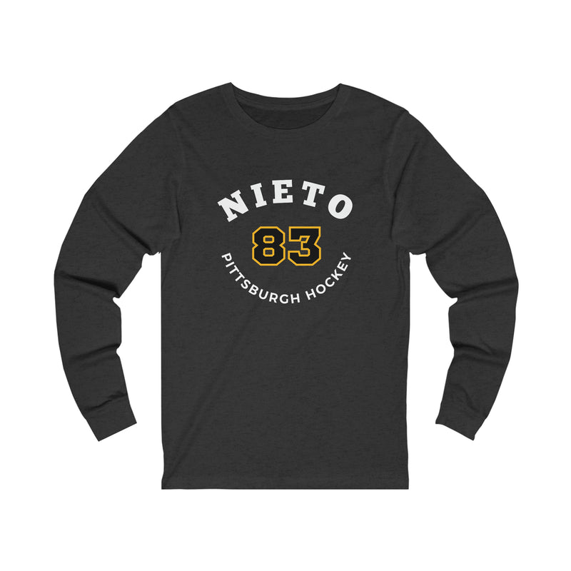 Nieto 83 Pittsburgh Hockey Number Arch Design Unisex Jersey Long Sleeve Shirt