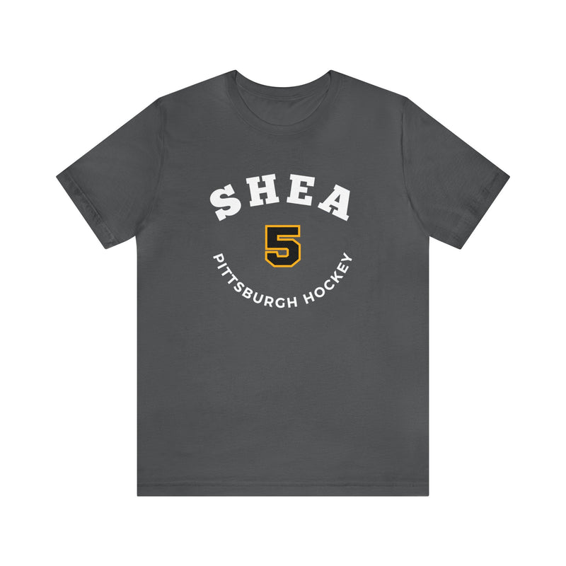 Shea 5 Pittsburgh Hockey Number Arch Design Unisex T-Shirt