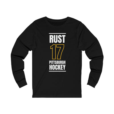 Rust 17 Pittsburgh Hockey Black Vertical Design Unisex Jersey Long Sleeve Shirt
