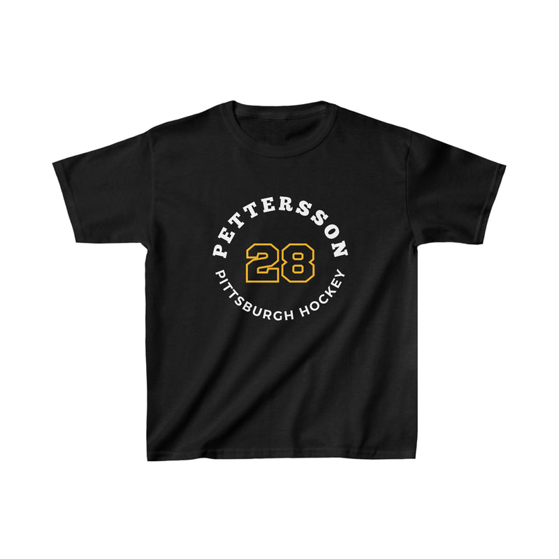 Pettersson 28 Pittsburgh Hockey Number Arch Design Kids Tee