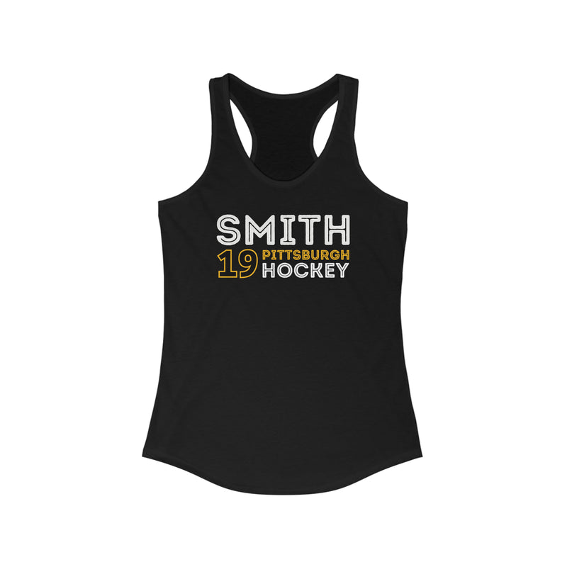 Smith 19 Pittsburgh Hockey Grafitti Wall Design Women's Ideal Racerback Tank Top