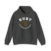 Rust 17 Pittsburgh Hockey Number Arch Design Unisex Hooded Sweatshirt