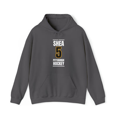 Shea 5 Pittsburgh Hockey Black Vertical Design Unisex Hooded Sweatshirt