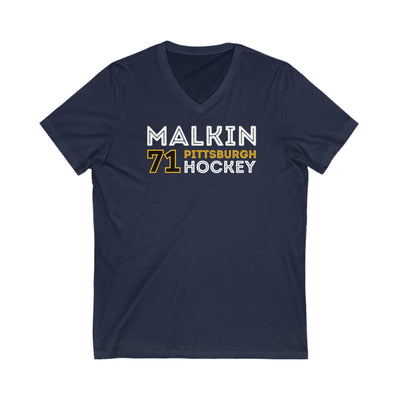 Malkin 71 Pittsburgh Hockey Grafitti Wall Design Unisex V-Neck Tee