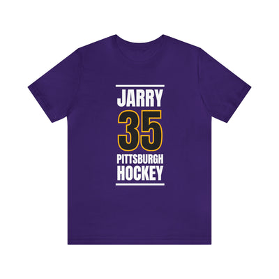 Jarry 35 Pittsburgh Hockey Black Vertical Design Unisex T-Shirt