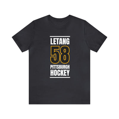 Letang 58 Pittsburgh Hockey Black Vertical Design Unisex T-Shirt
