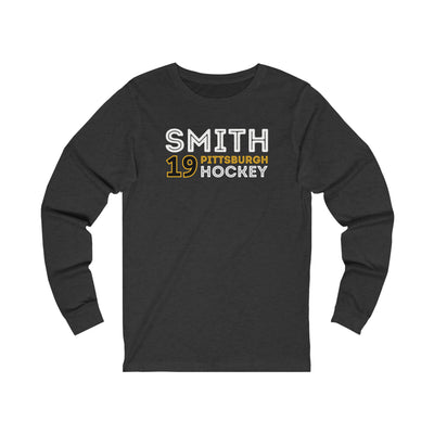 Smith 19 Pittsburgh Hockey Grafitti Wall Design Unisex Jersey Long Sleeve Shirt