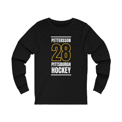 Pettersson 28 Pittsburgh Hockey Black Vertical Design Unisex Jersey Long Sleeve Shirt
