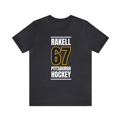 Rakell 67 Pittsburgh Hockey Black Vertical Design Unisex T-Shirt