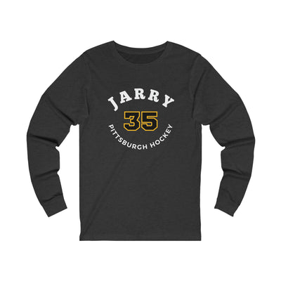 Jarry 35 Pittsburgh Hockey Number Arch Design Unisex Jersey Long Sleeve Shirt